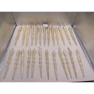 Set of 25 Iridescent Twisty Icicle Christmas Ornaments Hanging Decor‎